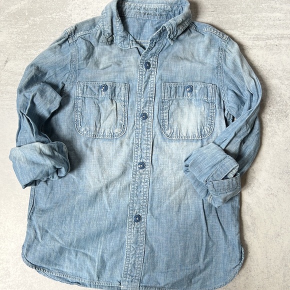 Trico field denim chambray shirt unisex sz 130cm - Picture 3 of 7